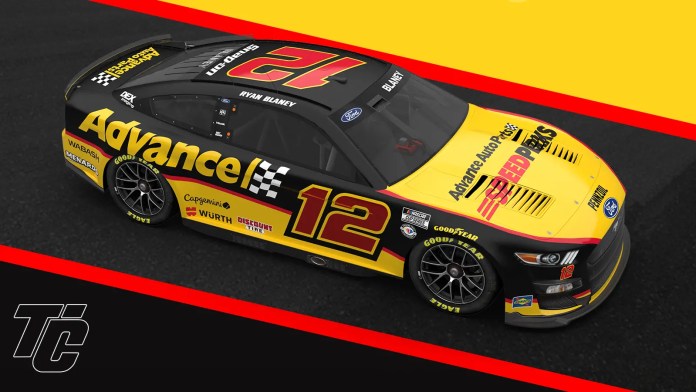 Ryan Blaney Advance Auto Parts Esquema de pintura SpeedPerks 2023 NASCAR Cup Series