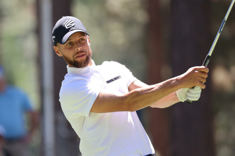 Stephen Curry ha tenido un gran comienzo en el American Century Championship.  (Isaías Vázquez/Getty Images)