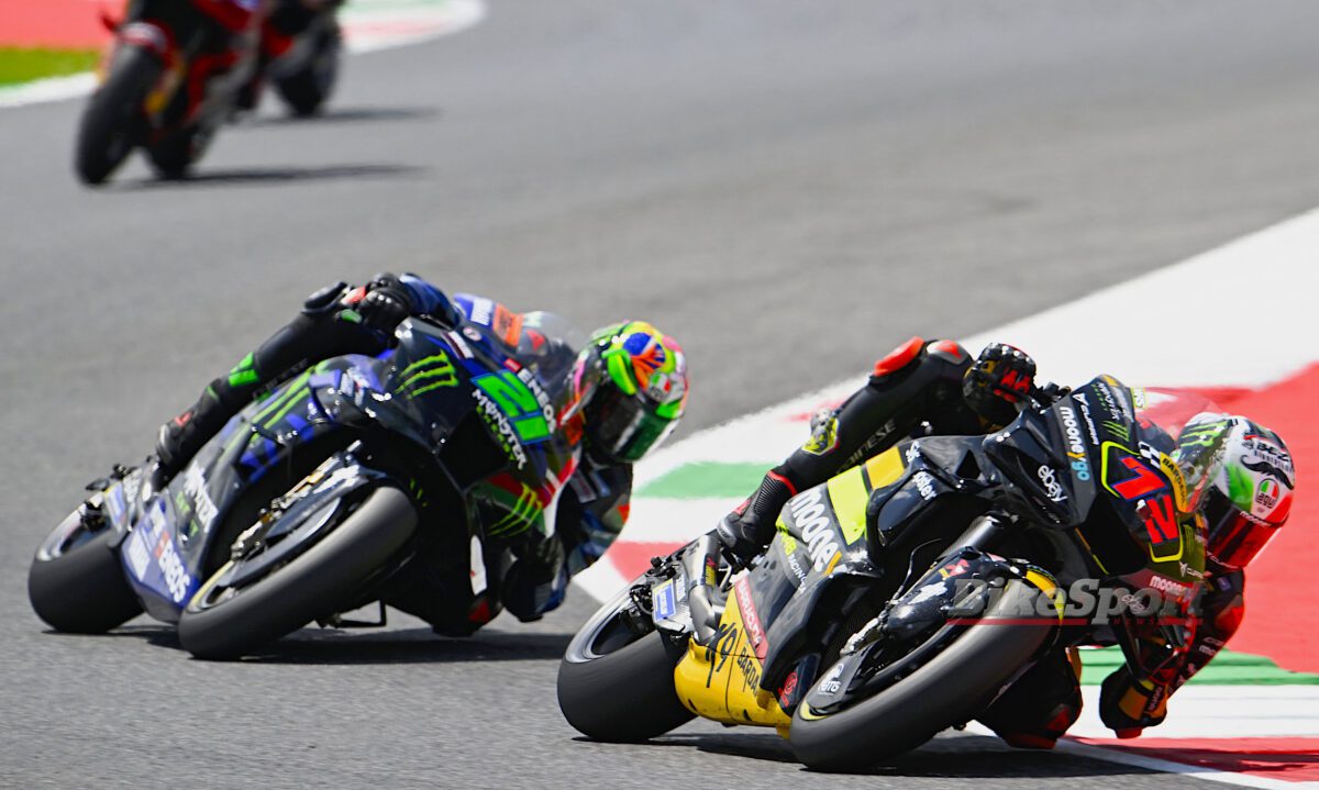 Marco Bezzecchi, Franco Morbidelli, VR46 Racing, Ducati GP22, 2023 MotoGP, acción [credit - Gold & Goose]