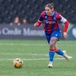 Crystal Palace and Bristol City - Barlclays FA Womens Championship - Hayes Lane Hayes Lane, Bromley, England, 26th February 2023 Crystal Palace midfielder Coral-Jade Haines (23) on the ball during the Barclays FA Womens Championship match between Crystal Palace and Bristol City