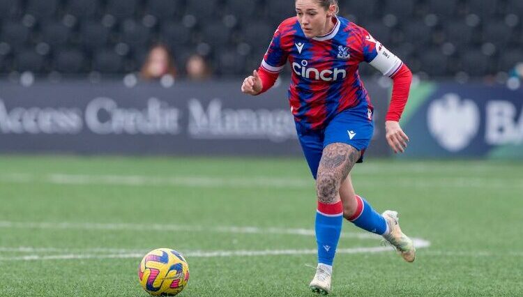 Crystal Palace and Bristol City - Barlclays FA Womens Championship - Hayes Lane Hayes Lane, Bromley, England, 26th February 2023 Crystal Palace midfielder Coral-Jade Haines (23) on the ball during the Barclays FA Womens Championship match between Crystal Palace and Bristol City