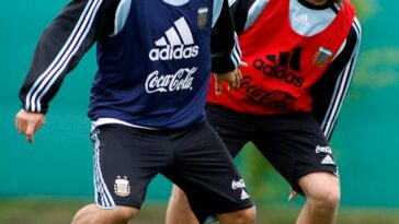 Riquelme y Gago, juntos en la Selección Argentina.