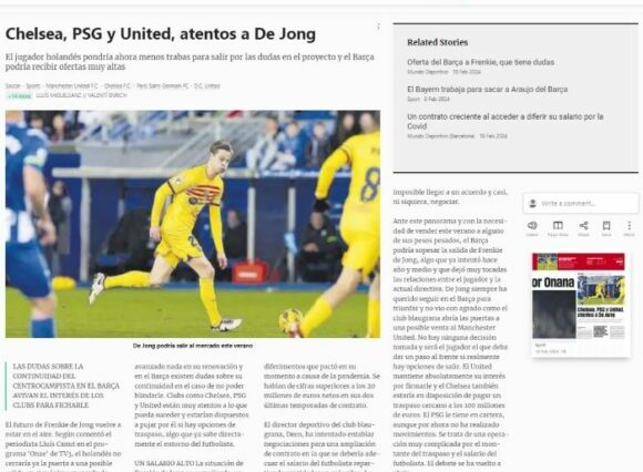 Man Utd estaría dispuesto a ofertar para fichar finalmente a Frenkie De Jong