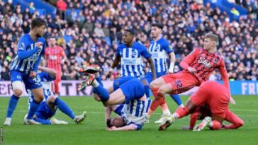 El gol de Jarrad Branthwaite fue el segundo en cuatro partidos de la Premier League, después de haber rescatado un punto para el Everton con el empate en el minuto 90 contra el Tottenham a principios de este mes.