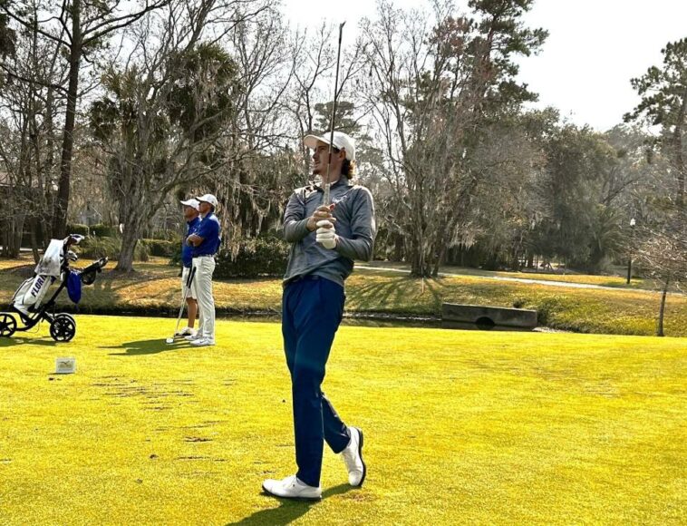 Nick Gabrelcik, estudiante de último año de la Universidad del Norte de Florida y tres veces Jugador del Año de ASUN, quedó fuera del torneo de golf masculino de ASUN del 21 al 23 de abril.