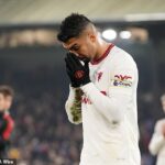 Casemiro sufrió una de las peores actuaciones de su carrera cuando el Manchester United fue goleado 4-0 por Crystal Palace el lunes por la noche.