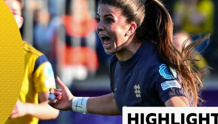 Isabella Fishers celebrates scoring for England