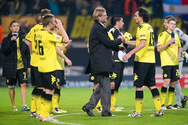 01.11.2011, Signal Iduna Park, Dortmund, GER, Liga de Campeones de la UEFA, Vorrunde, Borussia Dortmund (GER) vs Olympiacos Piraeus (GRE), im Bild Juergen Klopp (Entrenador Dortmund) und Mats Hummels (#15 Dortmund) nach dem Spiel / / Durante Borussia Dortmund (GER) vs Olympiacos Piraeus (GRE) en Signal Iduna Park, Dortmund, GER, 2011-11-01.  Imágenes EXPA © 2011, Crédito fotográfico: EXPA/ nph/ Kurth ****** de GER / CRO / BEL ******