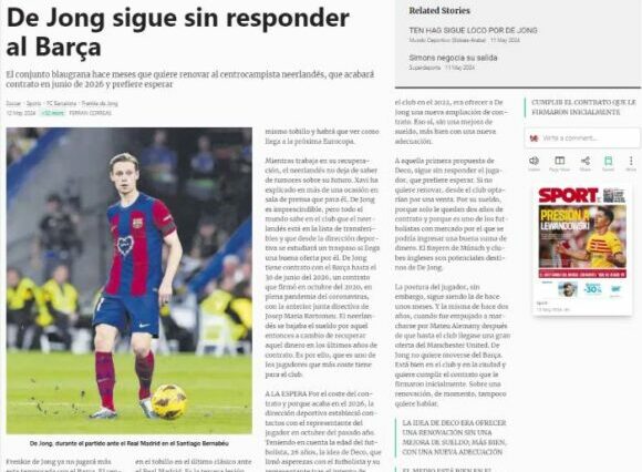 La 'gran oferta' del Manchester United menciona que De Jong no responde al Barça