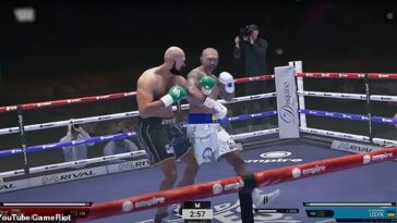 Oleksandr Usyk y Tyson Fury se enfrentaron en una pelea simulada en un videojuego