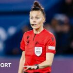 Referee Rebecca Welch on UEFA match duty