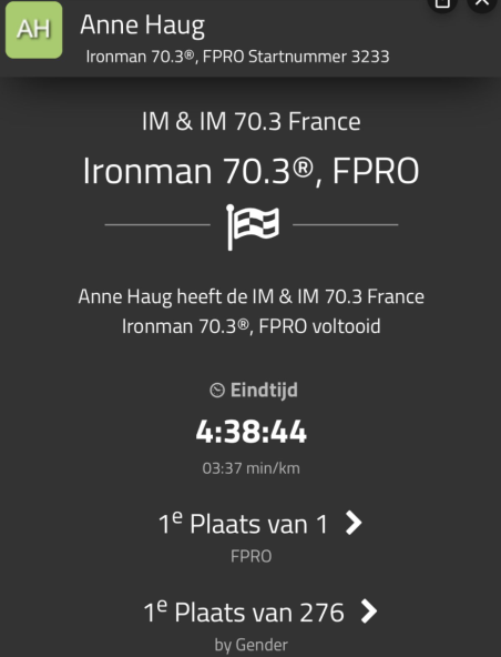 Destacable: Anne Haug compite sólo por grupos de edad en el Ironman 70.3 Niza - Triatlón Hoy