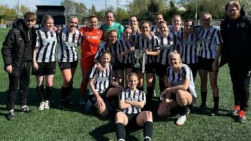 Flint Town United Ladies with the North Wales East league Cup