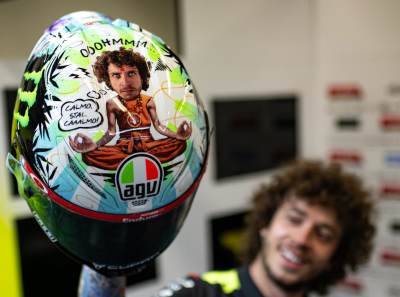 Marco Bezzecchi, casco 'zen' del MotoGP italiano 2024