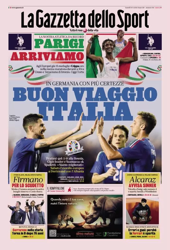 Periódicos de hoy – El gol de Frattesi en la Eurocopa da la victoria a Italia por 1-0 y Rabiot se adapta a la Juventus