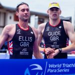 Dave Ellis and Jack Hutchens World Triathlon Para Series Swansea 2024 / WTPS Swansea