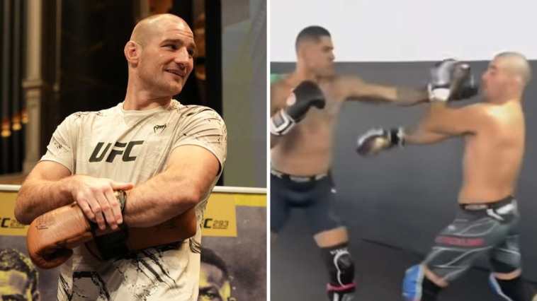 Alex Pereira y Sean Strickland intercambian golpes en un video de entrenamiento completo