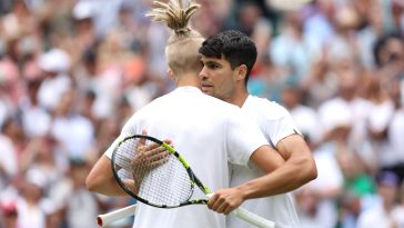 Mark Lajal y Carlos Alcaraz, Wimbledon 2024