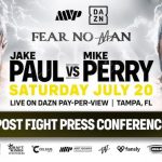 Conferencia de prensa posterior a la pelea de Jake Paul contra Mike Perry