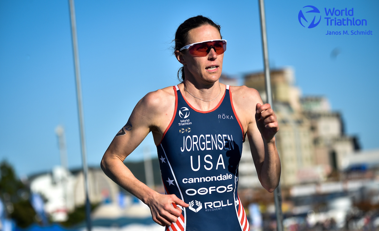 Gwen Jorgensen, carrera de la Copa Mundial de Triatlón Tongyeong 2023