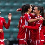 Nottingham Forest celebrate a goal in the Women's FA Cup