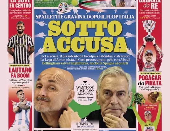 Los periódicos de hoy – Spalletti y Gravina se niegan a dimitir tras la debacle de la Eurocopa 2024, Douglas Luiz ficha por la Juve