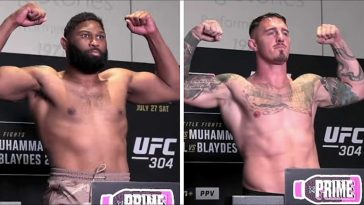 Vídeo del pesaje del evento coestelar de UFC 304: Tom Aspinall vs. Curtis Blaydes 2