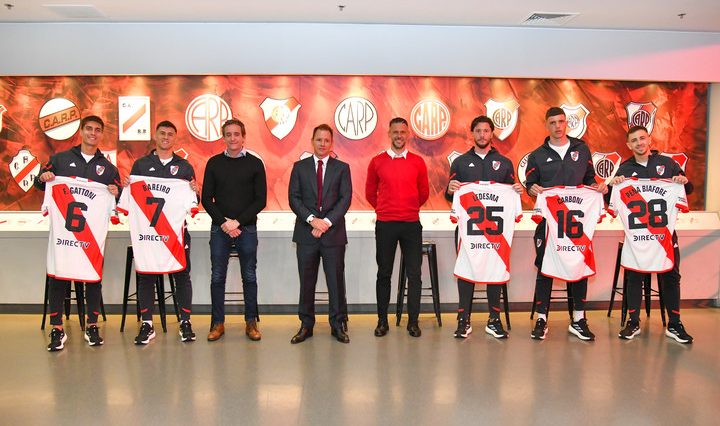 La presentación de los refuerzos de River. Foto. PRENSA RIVER.