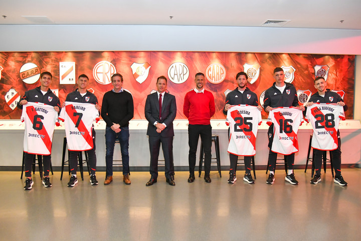 La presentación de los refuerzos de River. Foto. PRENSA RIVER.