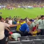 así fue la pelea entre aficionados de Ecuador y México en plena tribuna