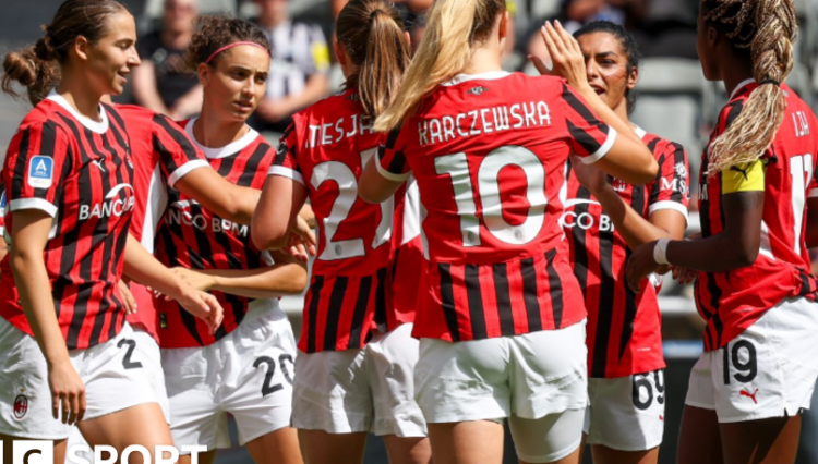 AC Milan players celebrate scoring a goal