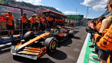 Lando Norris (GBR) McLaren MCL38 entra en el parque cerrado. 28.07.2024. Campeonato Mundial de Fórmula 1, Ronda 14, Gran Premio de Bélgica, Spa Francorchamps, Bélgica, Día de la carrera. - www.xpbimages.com, Correo electrónico: requests@xpbimages.com © Copyright: Moy / XPB Images