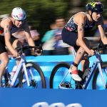 Triatlón de Taylor Knibb en los Juegos Olímpicos de París 2024, tramo de ciclismo de relevos mixtos