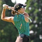 Polly Mack, de Alemania, juega su tiro desde el hoyo 14 durante la primera ronda del Portland Classic 2024 en el Columbia Edgewater Country Club. (Alika Jenner/Getty Images)