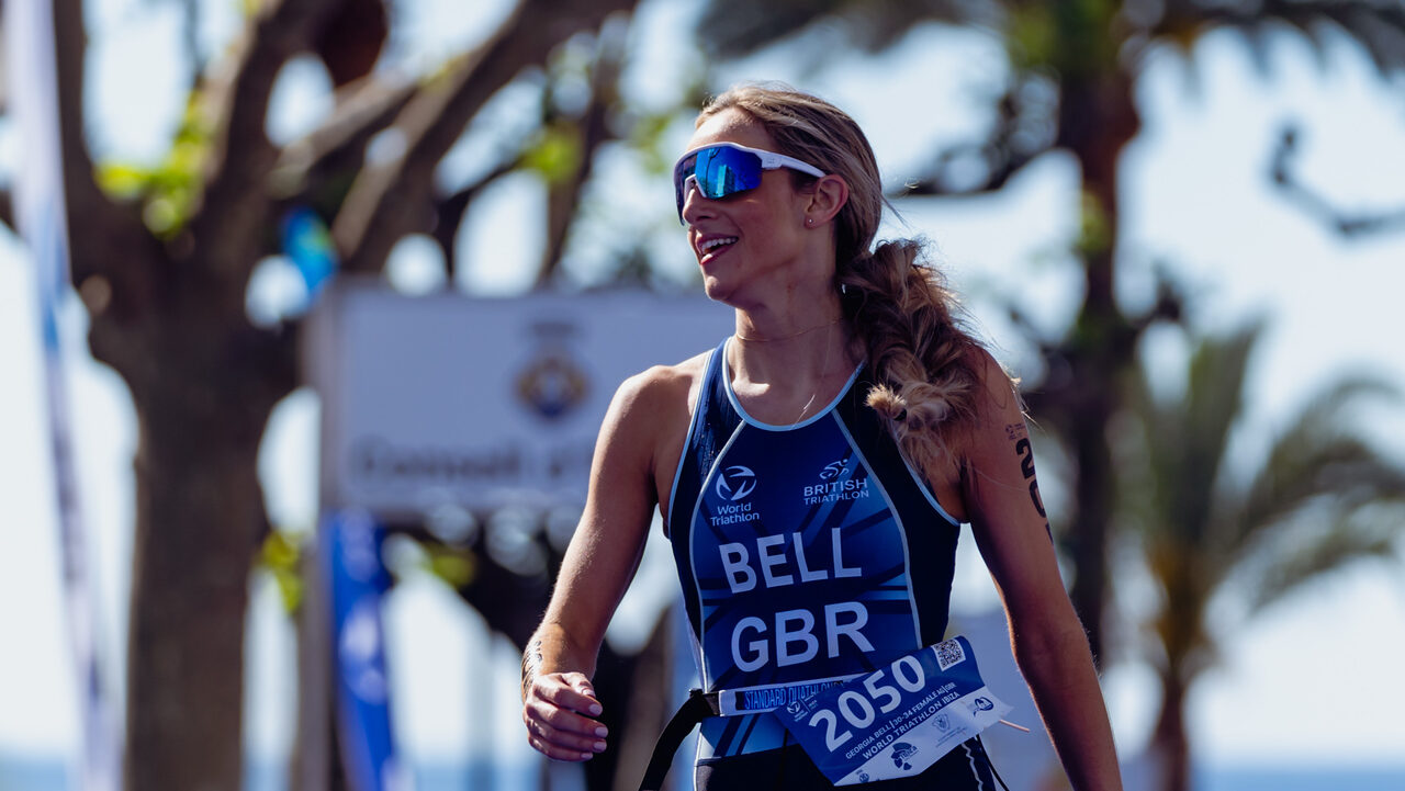 Georgia Bell fotografiada en el Campeonato Mundial de Duatlón en Ibiza en 2023.