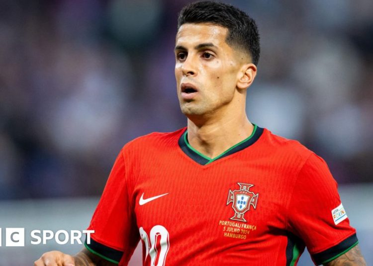 Joao Cancelo playing for Portugal