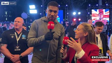 Anthony Joshua habló con Charlotte Daly de Mail Sport en el evento Grand Arrivals el martes