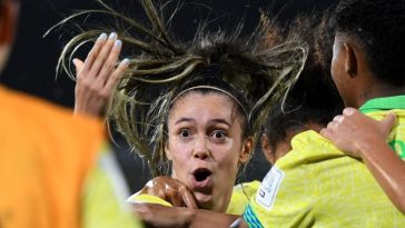 Partido de la Copa Mundial Femenina Sub-20 de la FIFA 2024 entre Francia y Brasil en el estadio Atanasio Girardot en Medellín, Colombia, el 3 de septiembre de 2024.