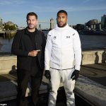 Eddie Hearn comparó a Anthony Joshua, a la derecha, con su propio equipo, el Tottenham Hotspur.