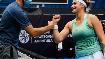 Aryna Sabalenka y Antón Dubrov