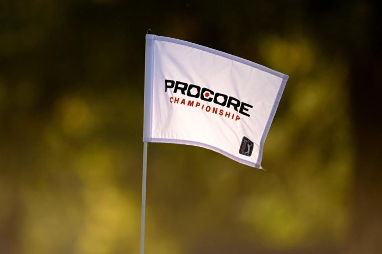 La bandera en el noveno green durante la primera ronda del Campeonato Procore 2024b en Silverado Resort en Napa, California. (Eakin Howard/Getty Images)