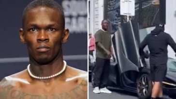 Israel Adesanya escupe a un hombre durante un incidente de furia al volante