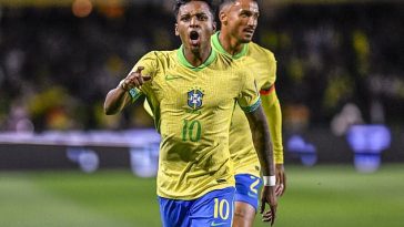 Rodrygo anotó el gol de la victoria de Brasil en el partido de clasificación para el Mundial que terminó 1-0 contra Ecuador el sábado