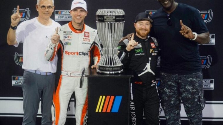 Denny Hamlin, Michael Jordan, Tyler Reddick - Campeón de la temporada regular de NASCAR 2024