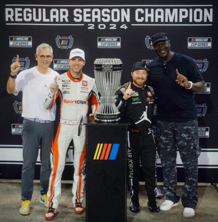 Denny Hamlin, Michael Jordan, Tyler Reddick - Campeón de la temporada regular de NASCAR 2024