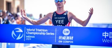 Línea de meta de Alex Yee WTCS Weihai 2024