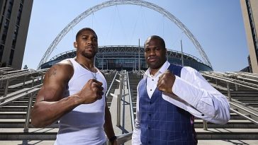 Ricky Hatton cree que Anthony Joshua (izquierda) ha experimentado una transformación significativa antes de su pelea por el título de peso pesado contra su rival británico Daniel Dubois (derecha) este fin de semana