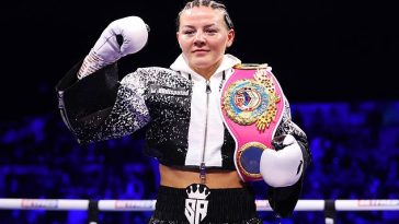 Sandy Ryan (en la foto) es la actual campeona de peso welter de la OMB y defenderá su título el viernes.