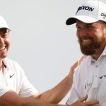 Rory McIlroy y Shane Lowry celebran después de su triunfo en el Zurich Classic en Nueva Orleans en abril