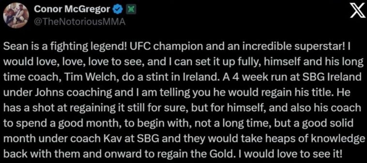 Conor McGregor insta a la 'leyenda' Sean O'Malley a seguir sus pasos